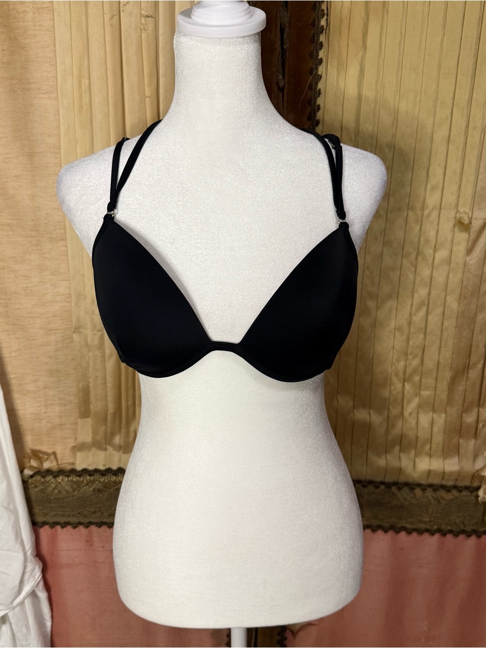 Victoria's Secret Black Double-Strap Padded Bikini Top